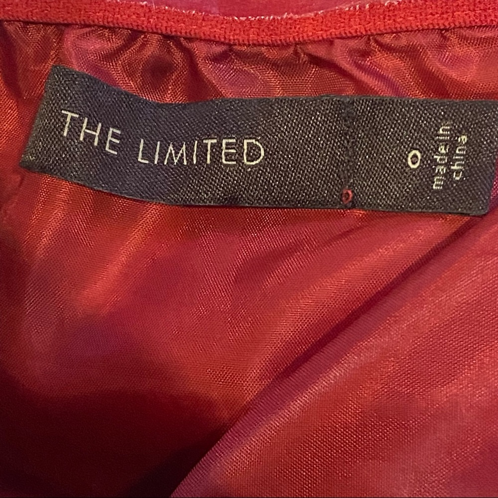 The Limited Abstract Floral Print Dark Red Strapless Dress Sz 0 - Picture 13 of 13